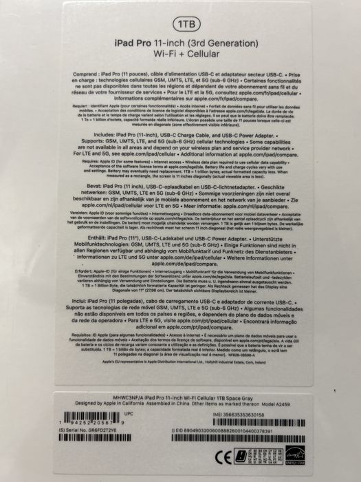 iPad (3rd generation) WiFi 5G 11 inch 1tb