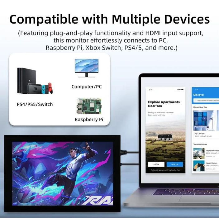 IPS LCD 10.1 экран Raspberry Pi, Orange PI ва бошкалар учун