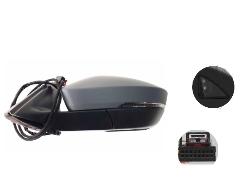 Oglinda exterioara Skoda Superb (3v), 05.2015-06.2024, stanga/dreapta, ajustare electrica; grunduita; incalzit; convexa; cromat; pliabila electric; memorie; 16 gauri / 15 pini+ 2 gauri / 2 pini; semnalizare; functie "unghi mort", cu lampa perimetru
