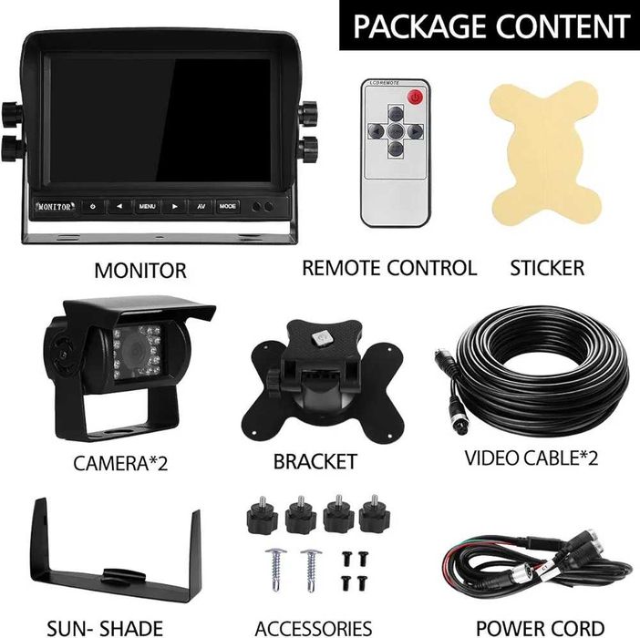 Комплект камери за задно виждане YEDDY Dual Reversing Camera Set 7" ..
