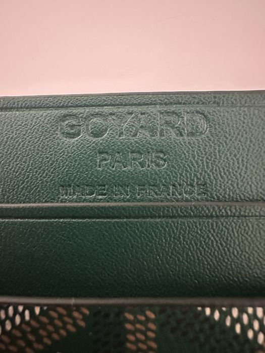 Card Holder Goyard verde din piele