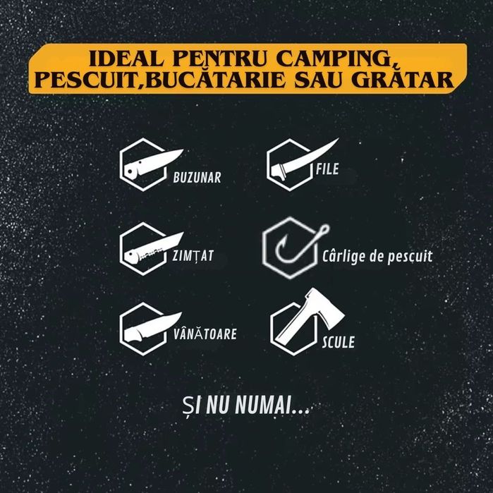 Sistem complet profesional de ascutire pentru cutite foarfeci topoare si dalti  4 in 1