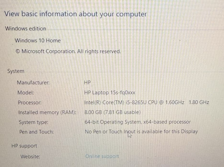 HP лаптоп 15s (15.6 инча)