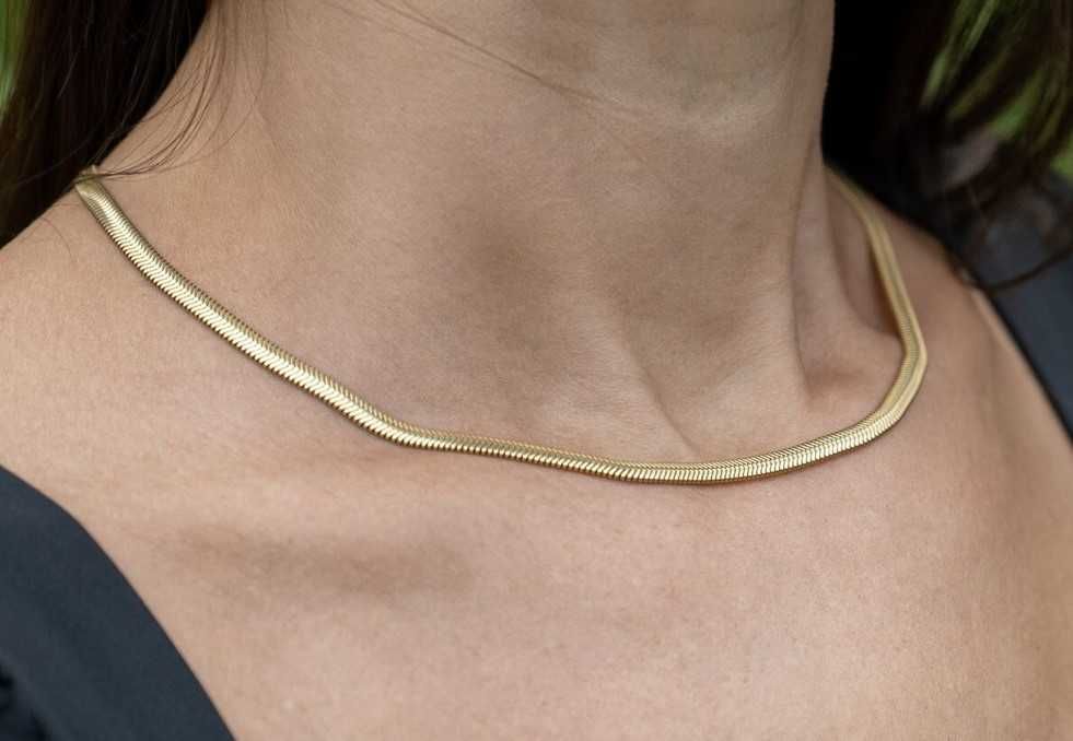 Сребърно колие змийска плетка, изящтно сребърно колие, сребро 925