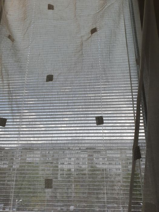 Перде от изкуствен лен, ушито, 170х210 см