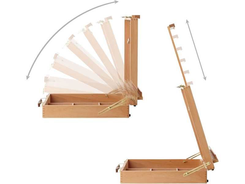 НОВИ! Настолен статив - куфар за рисуване регулируем масив