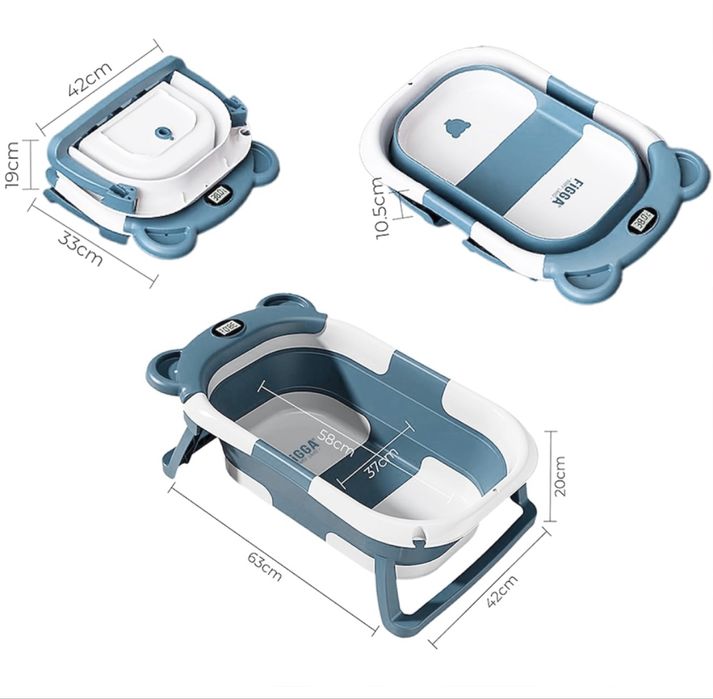 Сгъваема вана за бебе FiGGA 0-48 месеца