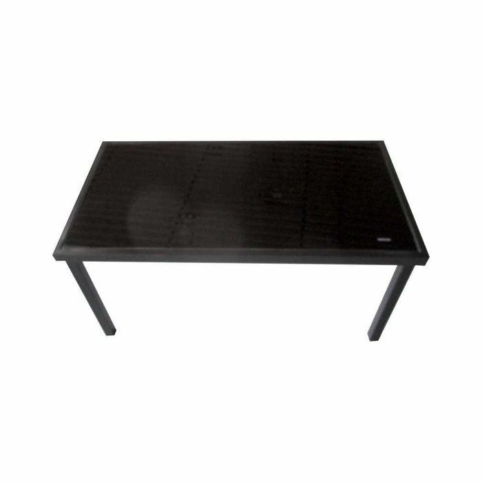 Set doua fotolii + canapea + masuta din sticla securizata, negru