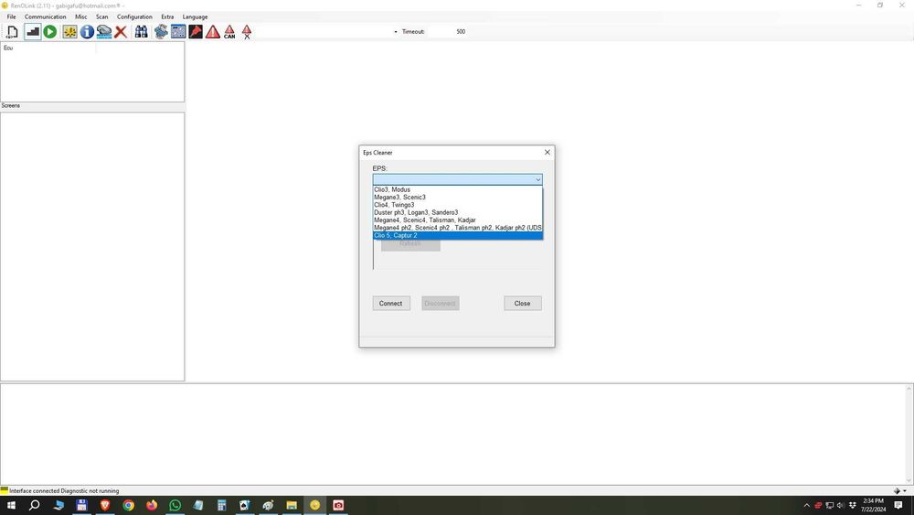 Interfata vLinker FS cu licenta Renolink v2.11 database 2024 + ddt4all