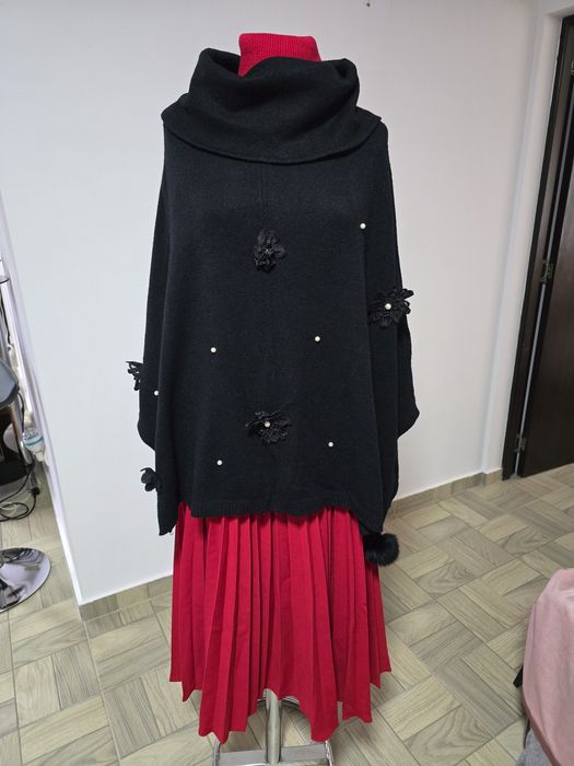 Capa neagra eleganta pentru rochii, camasi, model overseized