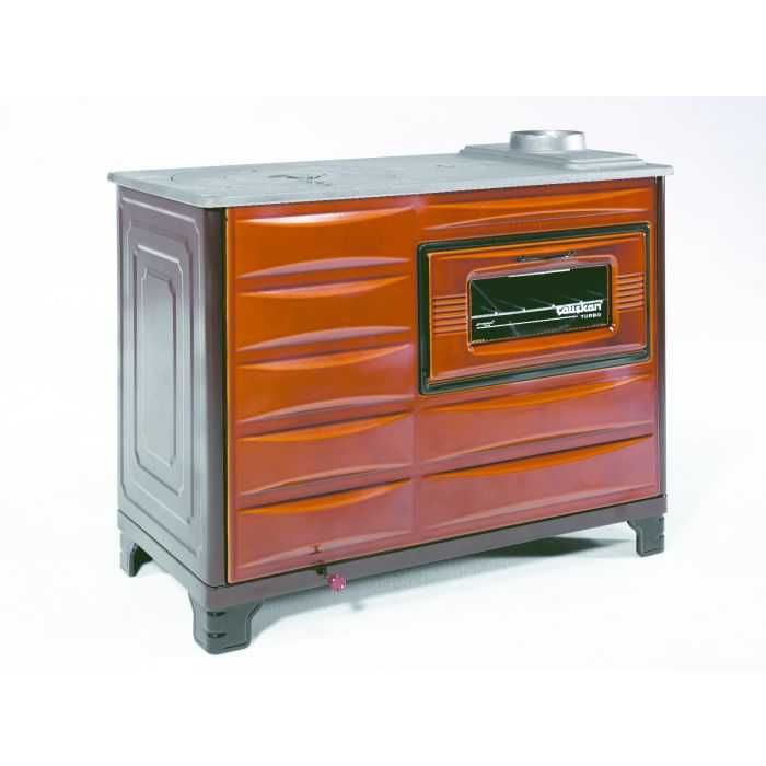 Soba turbo rotunda cu galeata pentru lemn sau combustibil solid