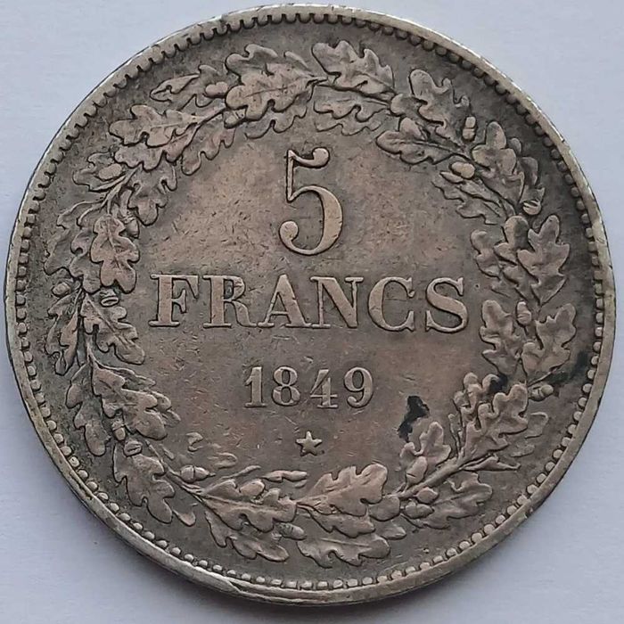 5 franci  1849 , Leopold I Bruxelles