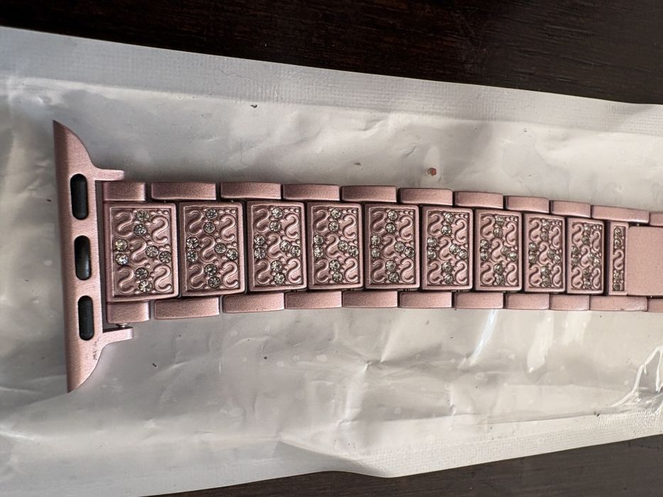Curea Apple Watch 38/40 mm metalica rose gold cu strasuri*