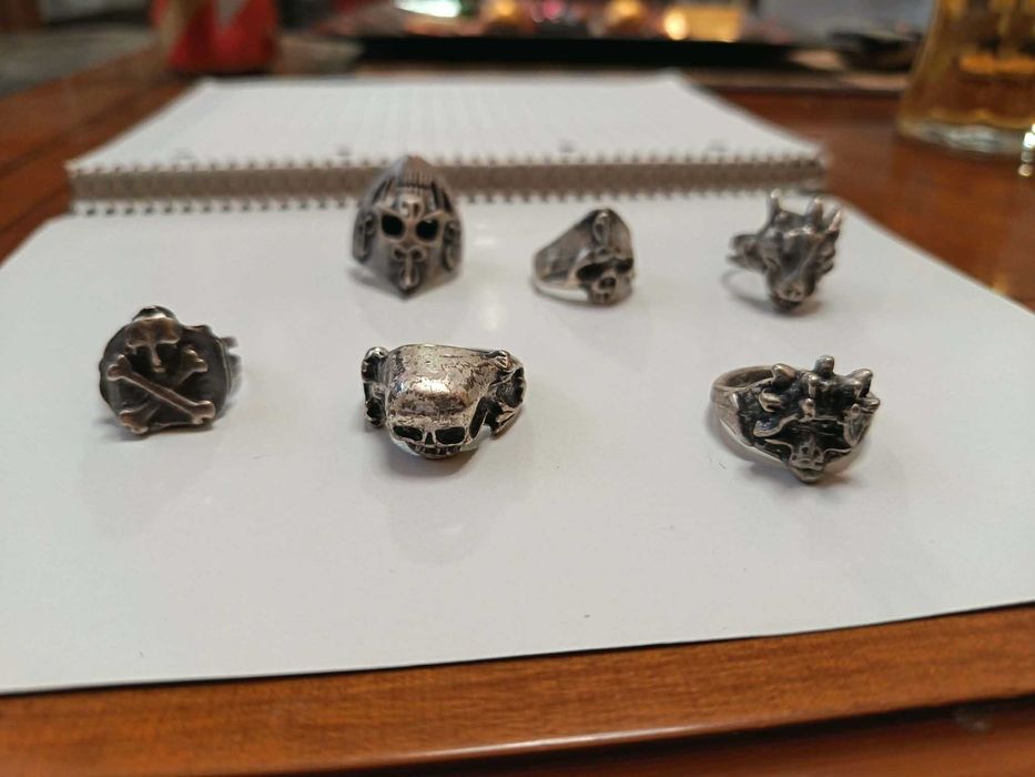 Colectie inele argint(925) cu diferite modele de craniu