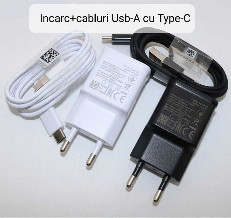 Incarcatoare fast-charge 15w cu cabluri type-C si micro-Usb