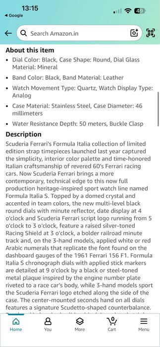 Ceas Scuderia Ferrari Formula Italia S 47mm Chronograf ! Quartz japan
