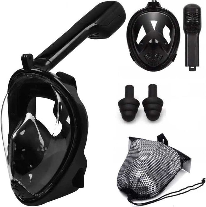 Masca snorkeling L/XL full-face vizibilitate 180° sistem anti-aburire