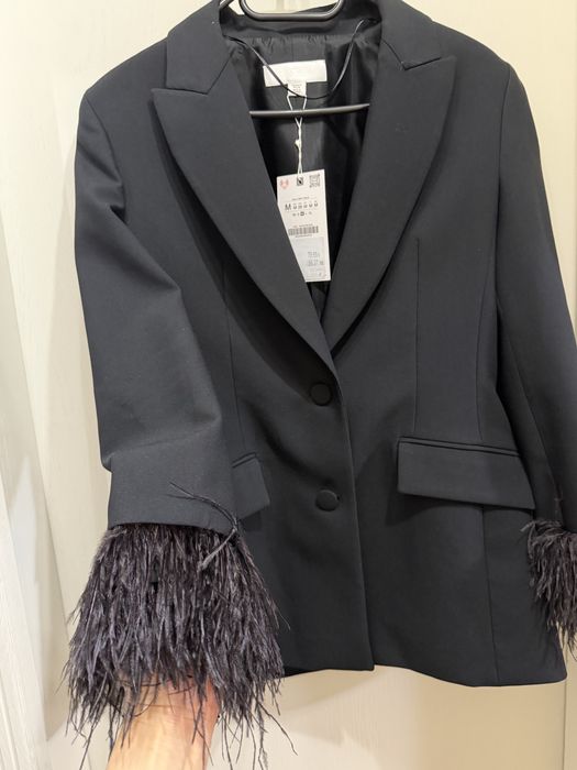Черно сако Зара/ zara с пера ХС размер