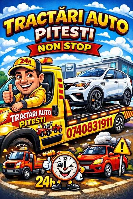 Tractari auto O74O831911 platforma auto,vulcanizare,Pitesti,A1NON STOP