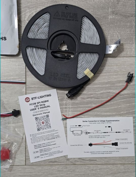 Bandă LED BTF-LIGHTING FCOB 5m RGBNW 896LEDs/m – RGBW, flexibilă