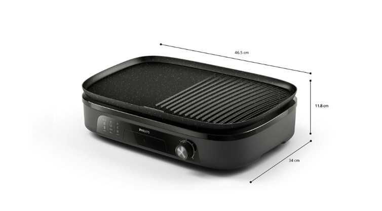 Електрическа настолна скара Philips HD6210/90, 2400 W