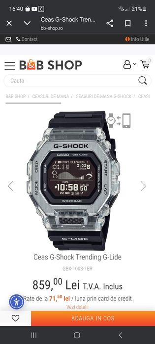 Casio G Shock GBX 100S 1er