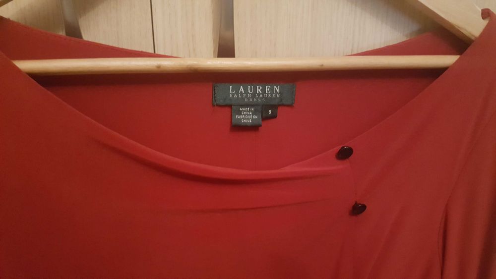 Rochita superba rosie Ralph Lauren M maneca lunga usoara