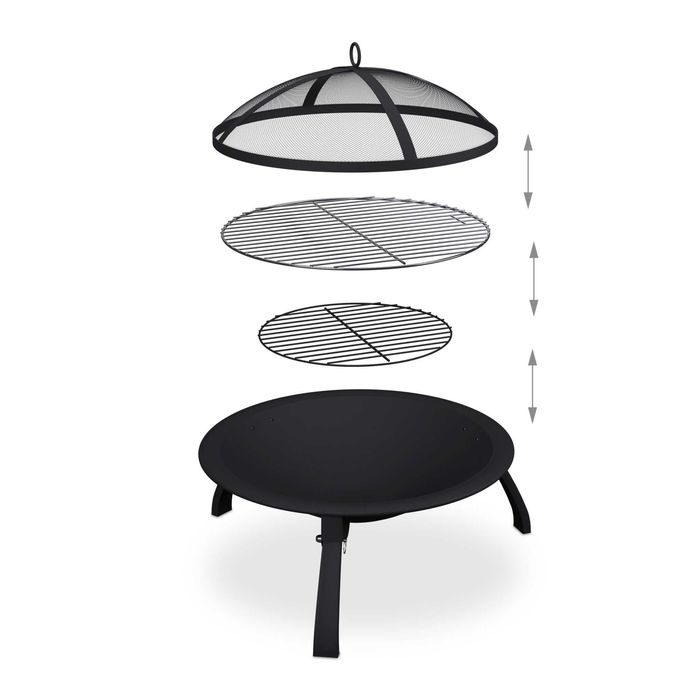 Vatra de foc si gratar 2-in-1 cu capac protectie si vatrai 37 x 60 cm