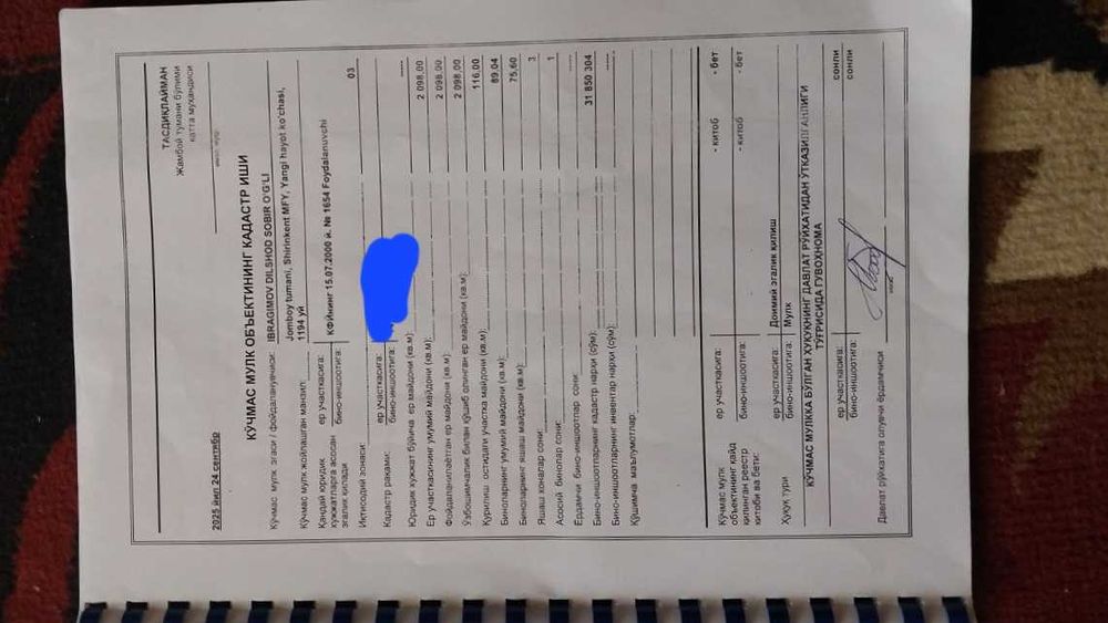 21 сотих ер сотилади газ бор.