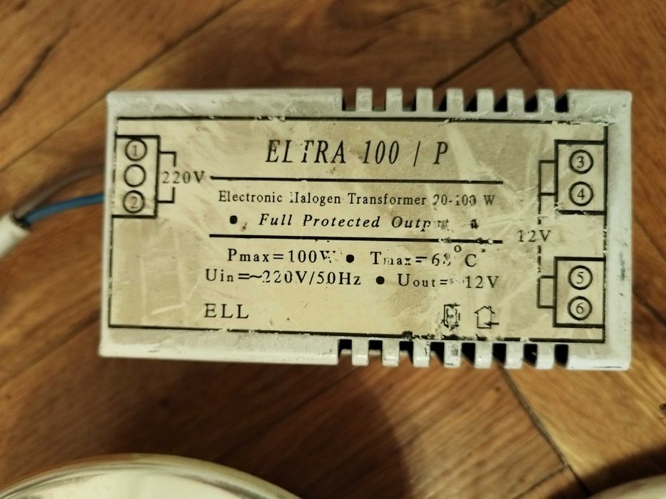 Немски Tрансформатор Eltra 2 бр, Италиански спот за баня 3 бр, Kабели