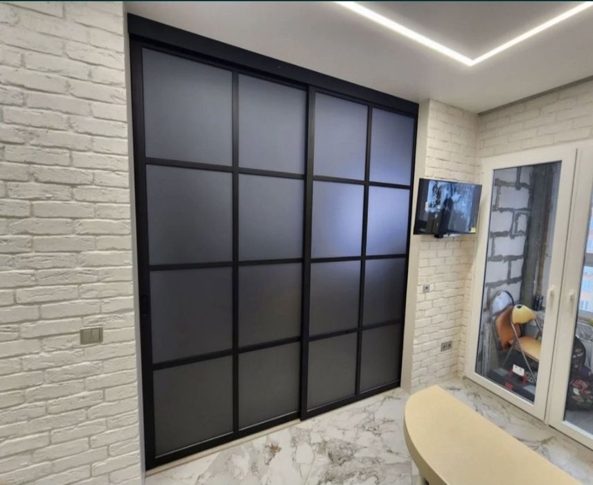 ШОК ЦЕНА!!! Перегородка лофт, зонирование. Раздвижные двери из стекла