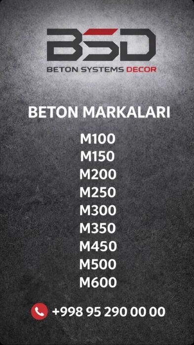 BETON  M 100 - M 650 arzon narxda