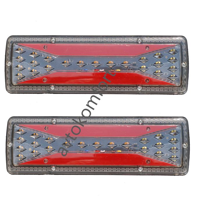 2x 131 LED Задни Стопове 12V 24V Спирачка Мигач Габарит Камион Ремарке 30см С Код РМ 8514