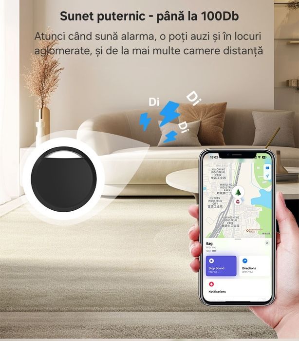 Sistem anti pierdere copii/animale/obiecte. Breloc GPS Apple Find My.