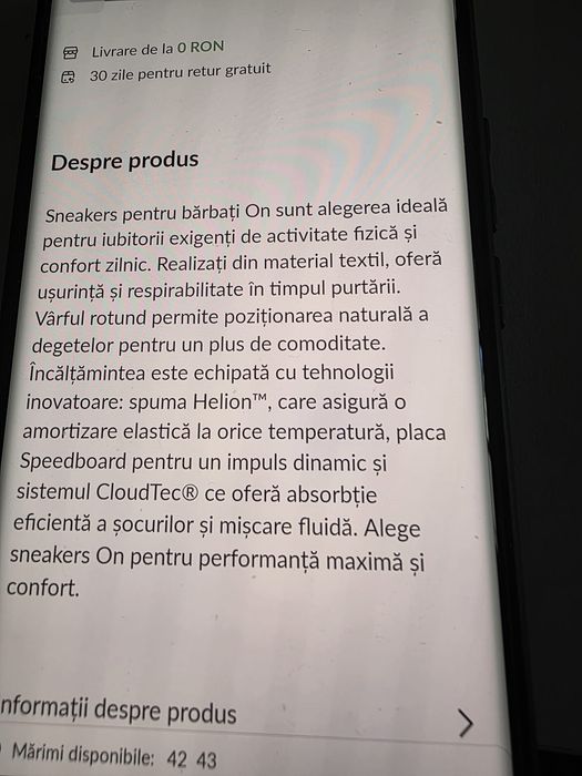 Adidași On cloud swift4 runner cu speedboard.