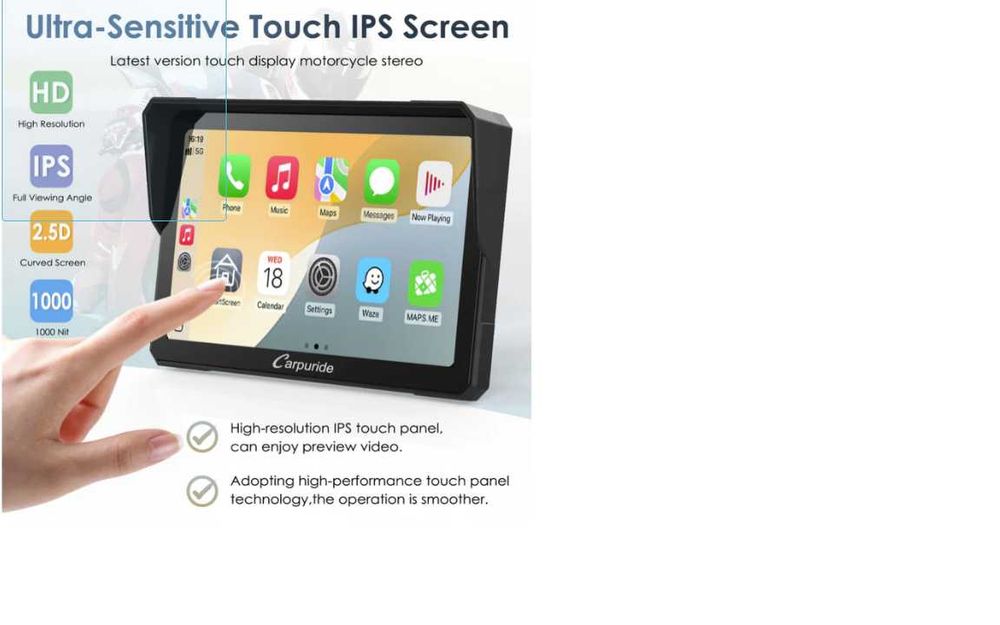 Carpuride W502BS - BMW Motorcycle CarPlay with OEM Controller Integr.