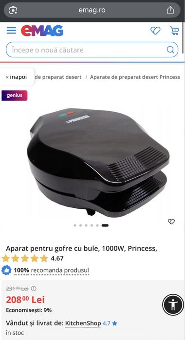 Aparat de gofre cu bule