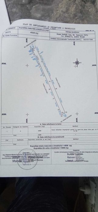 Teren intravilan cu deschidere la 2 străzi asfaltate situat in Bolintin Vale