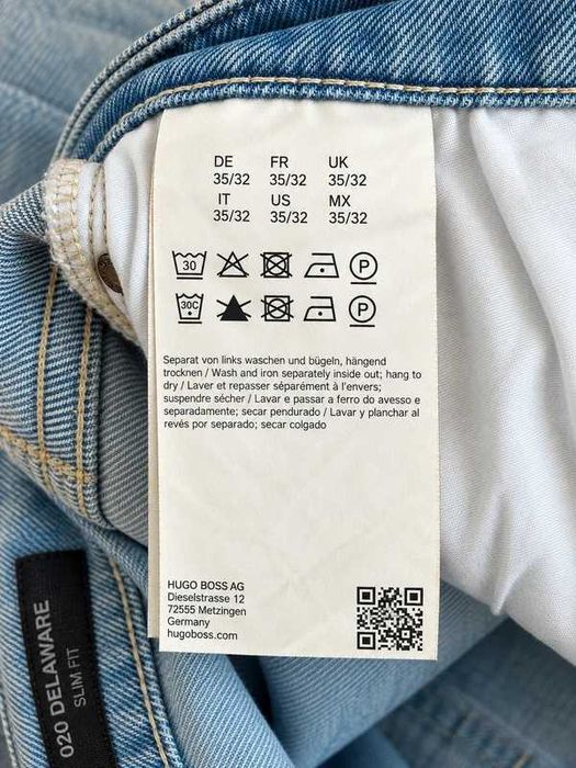 Blugi BOSS Hugo Boss 020 Delaware Slim Fit, denim albastru deschis – Mărimea XL