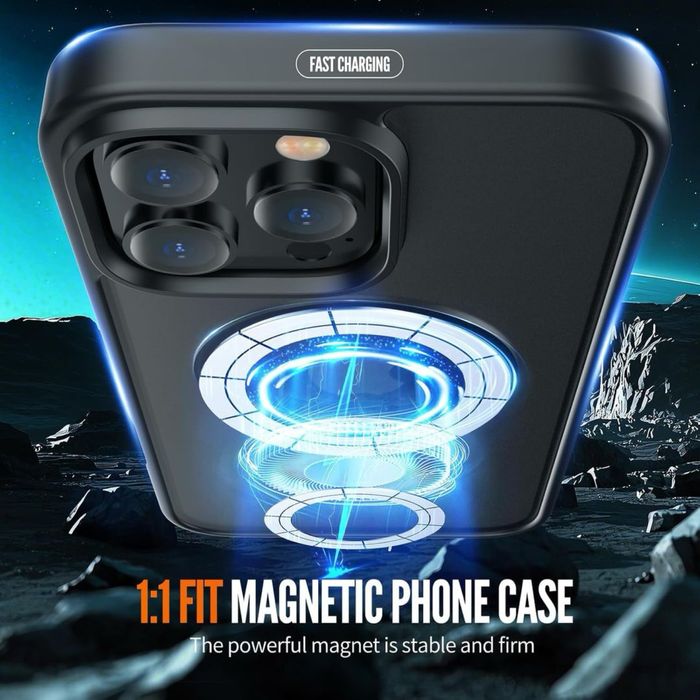 Husa iPhone 16 Pro MagSafe protecție completă cameră rezistent la șocuri – negru