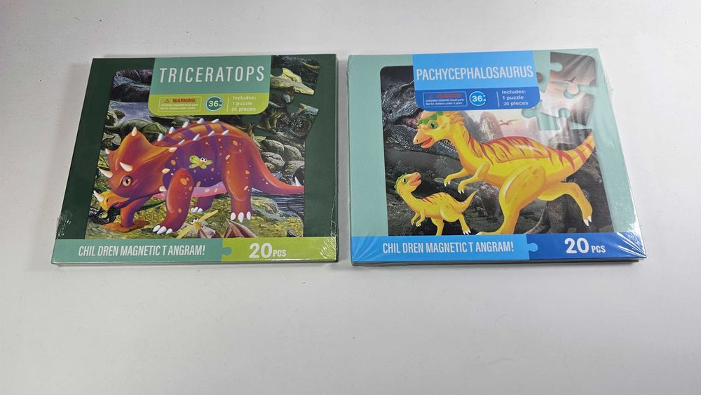 НАМАЛЕНИЯ! 6 модела магнитни пъзели с динозаври с магнитни корици
