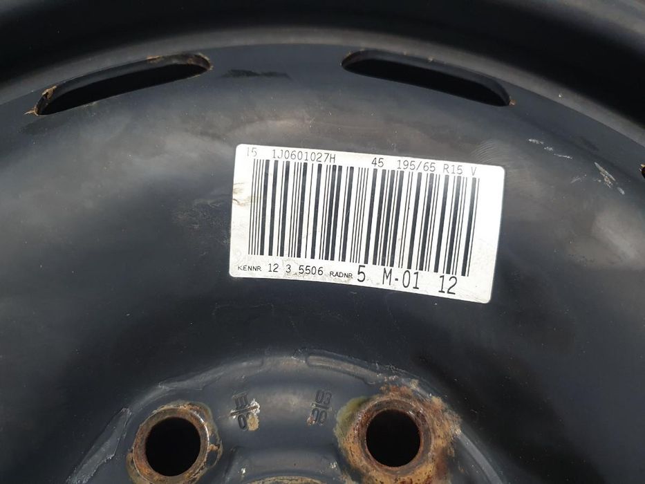 Roata De Rezerva 195/65 R15 Seat Toledo Ii (1M2) [ 1998 - 2006 ] Et38 Oem 1J0601027H / 1J0 601 027 H