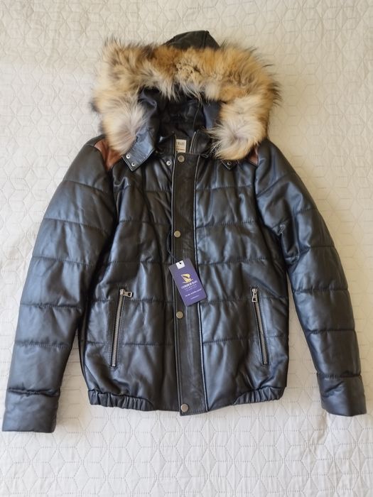 Яке от естествена кожа и естествен косъм размер М