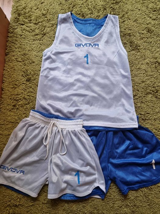 Set de baschet albastru-alb XS