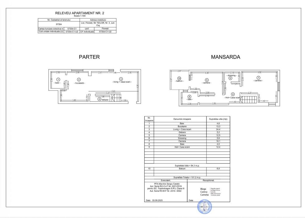 Vand duplex situat pe str.Teilor, Floresti, Jud.Cluj