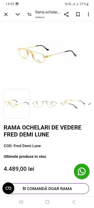 Rame ochelari dama Fred ,lux