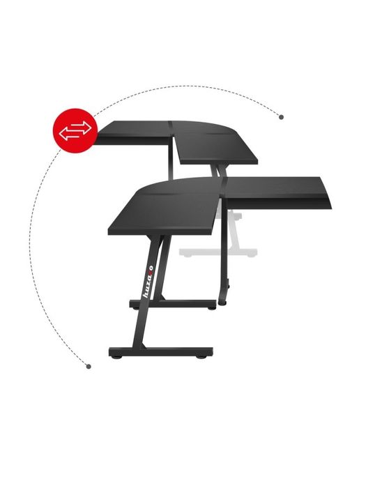 Birou gaming Hero6.0, Pentru Colț, Negru