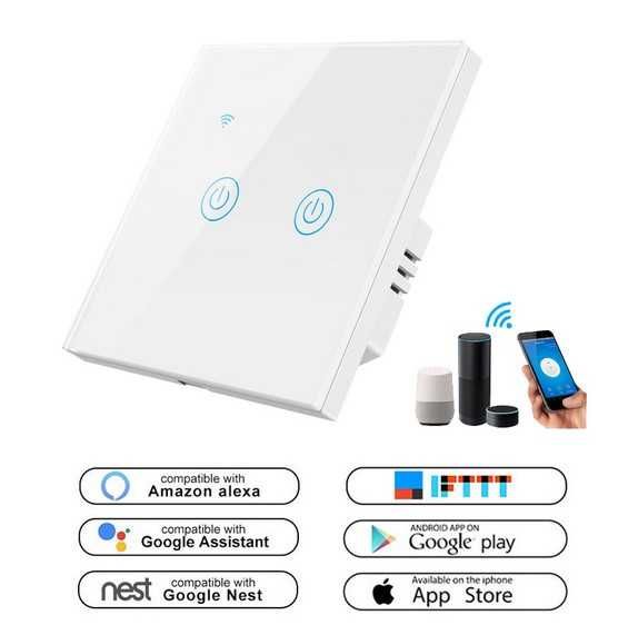 WiFi смарт ключ за осветление единичен, двоен без нула Tuya Smartlife