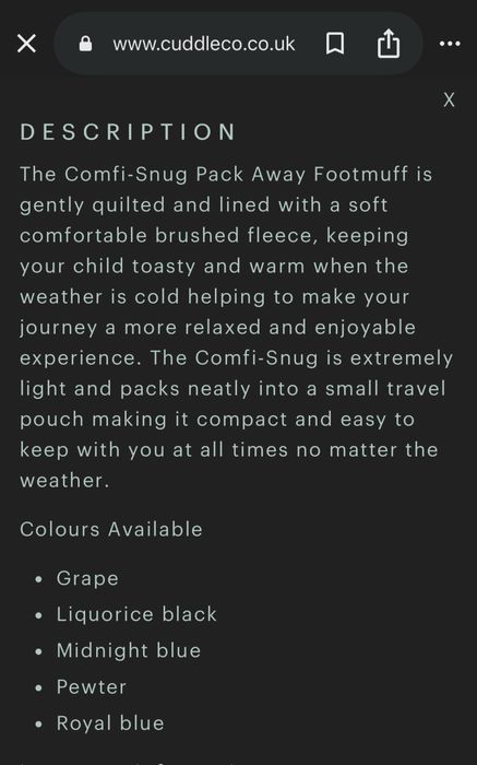 Sac CuddleCo pentru cǎrucior