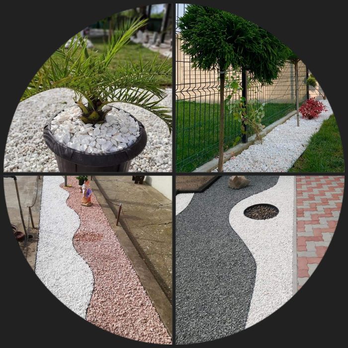 Piatră Decorativă,Marmură Albă  pentru Amenajari Gradini,Spatii Verzi